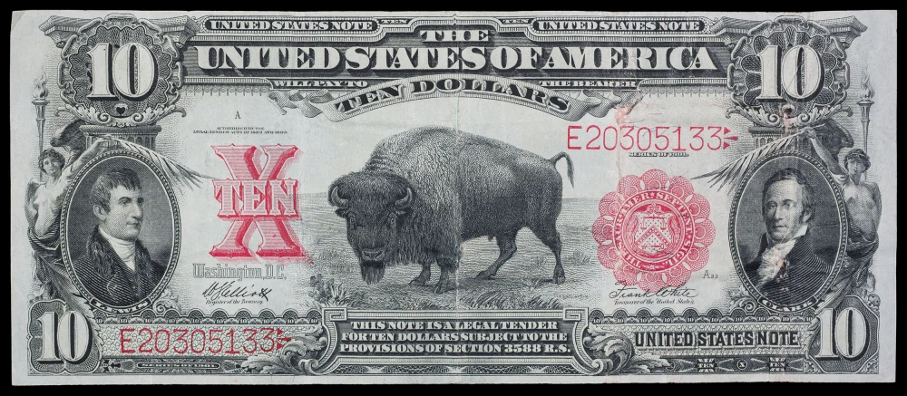 VF 1901 Bison $10 Note
