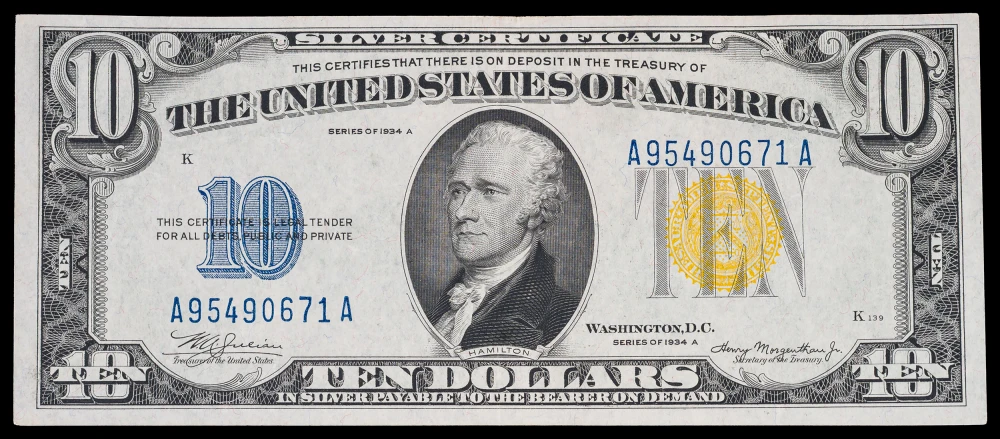 AU/UNC 1934-A N.Africa $10 Silver Certificate