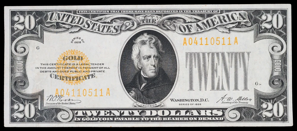 AU 1928 $20 Gold Certificate