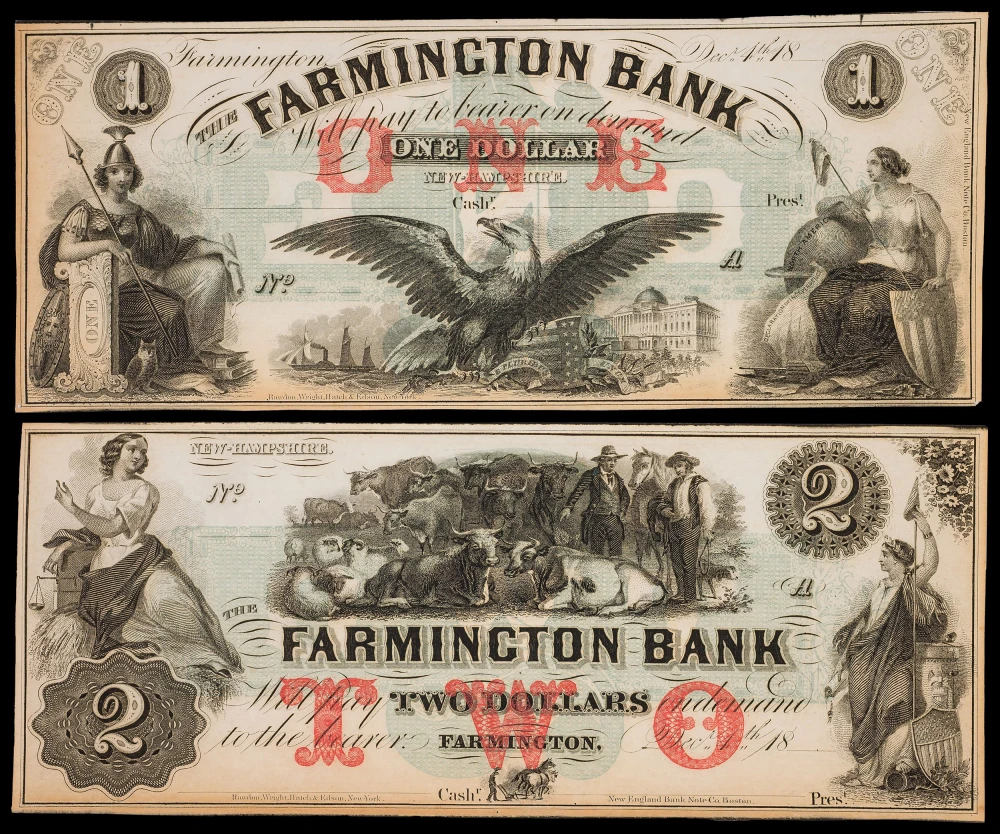 New Hampshire. Crisp Remainder Denomination Pair