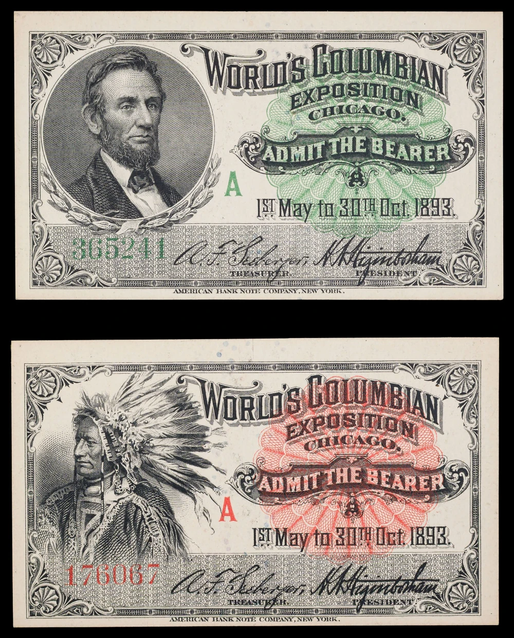 Pair of New Columbian Expo Admission Tickets