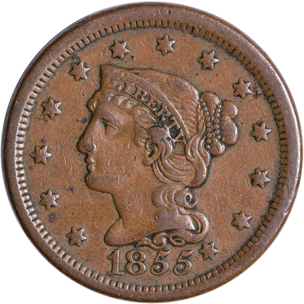 EF-40 1855 Knob on Ear Large Cent
