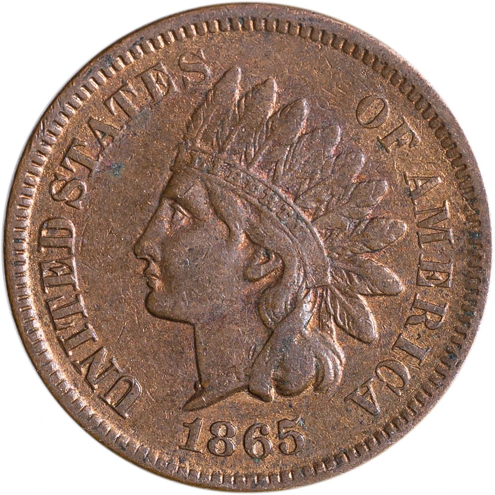 AU-50 1865 Indian Cent