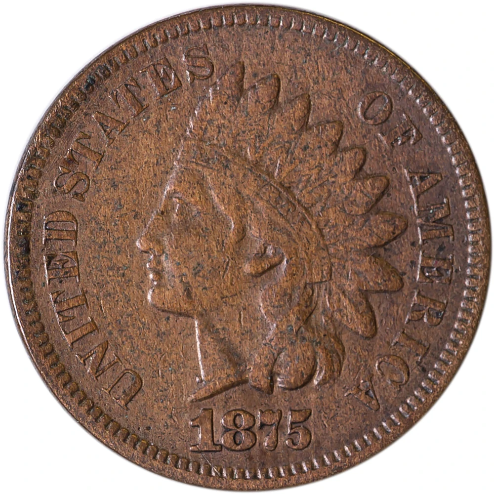 EF-40 Details 1875 Indian Cent