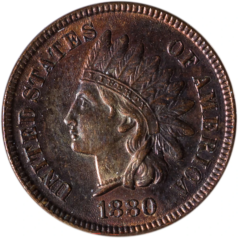 MS-63 RB 1880 Indian Cent