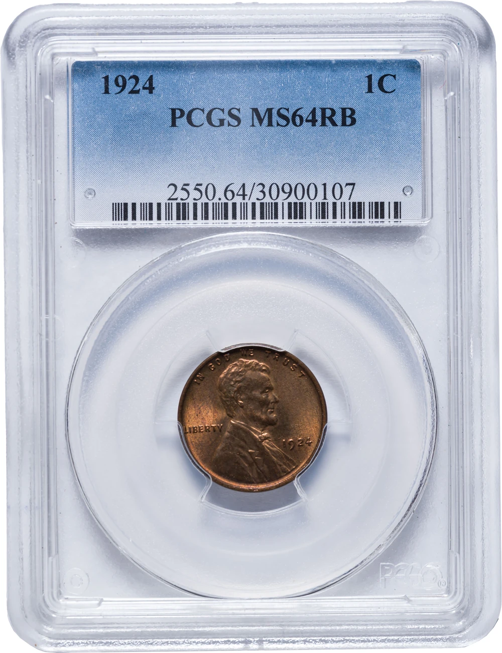 PCGS MS-64 RB 1924 Lincoln Cent