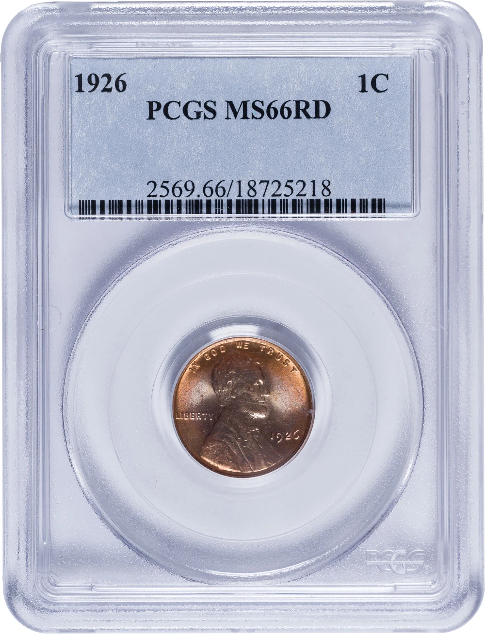 PCGS MS-66 RD 1926 Lincoln Cent