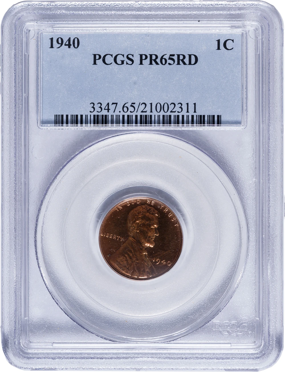 PCGS Proof-65 RD 1940 Lincoln Cent