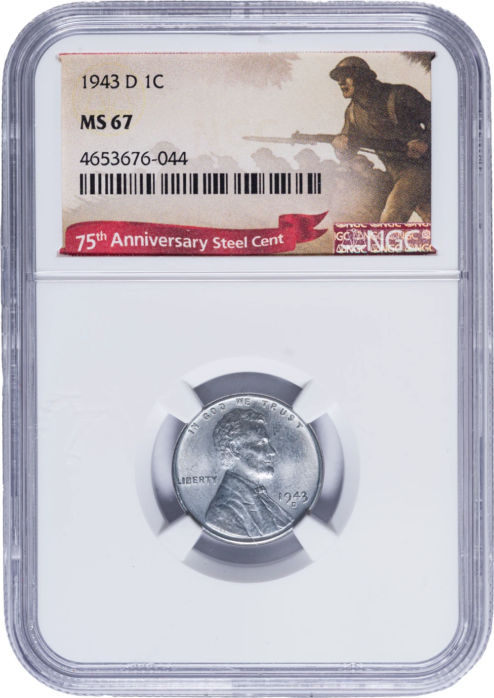 NGC MS-67 1943-D Steel Lincoln Cent