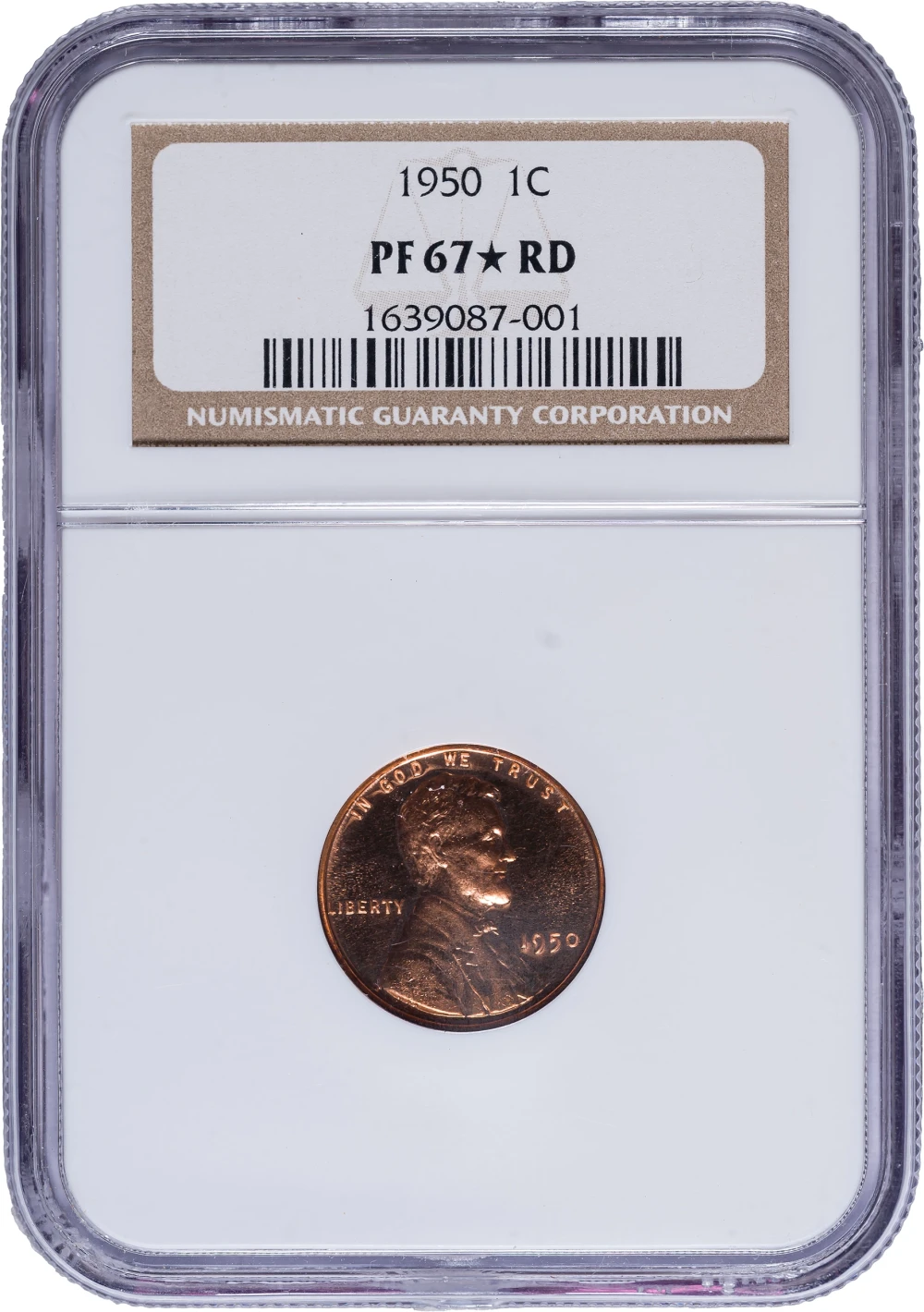 NGC Proof-67* RD 1950 Lincoln Cent