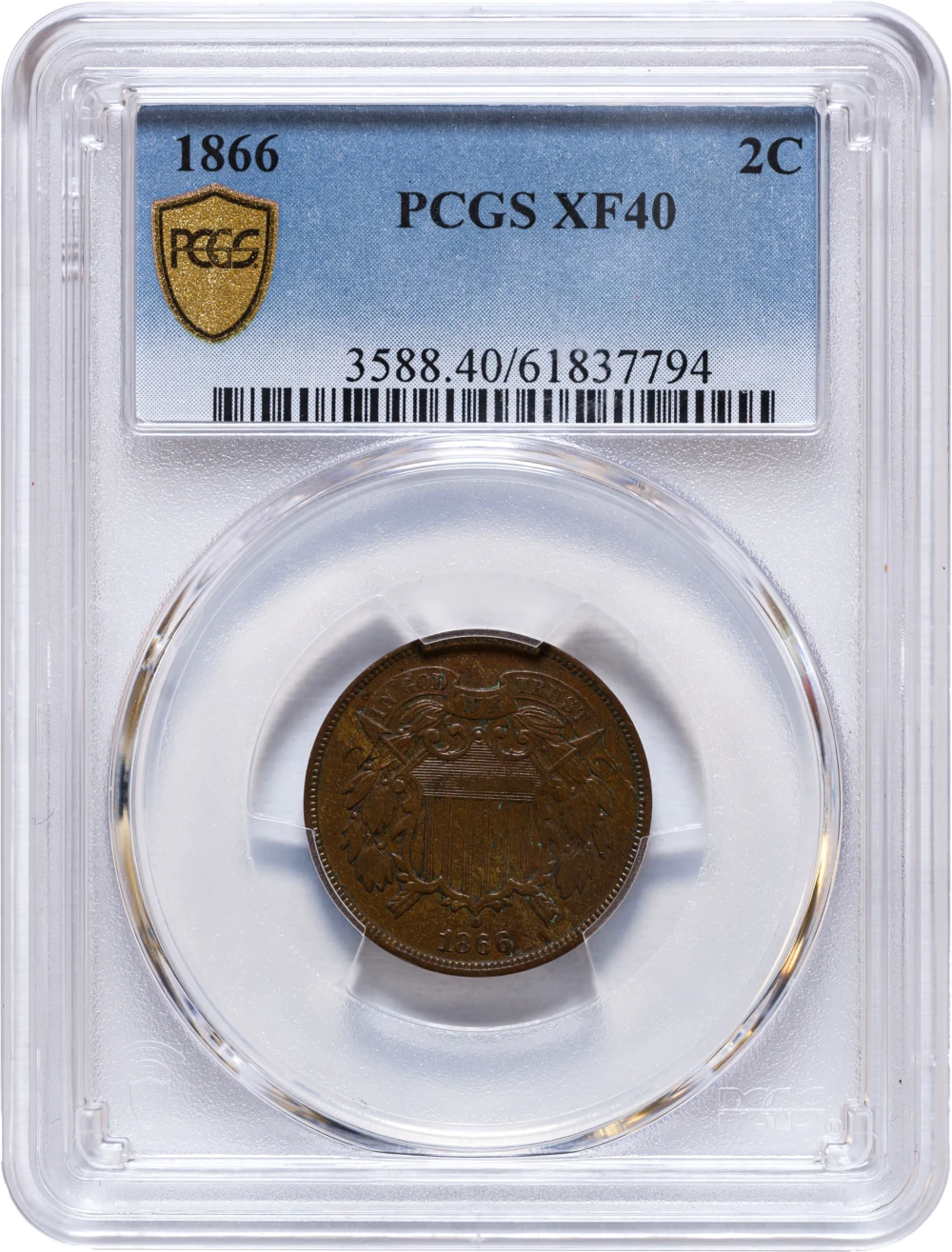 PCGS EF-40 1866 Two-Cents