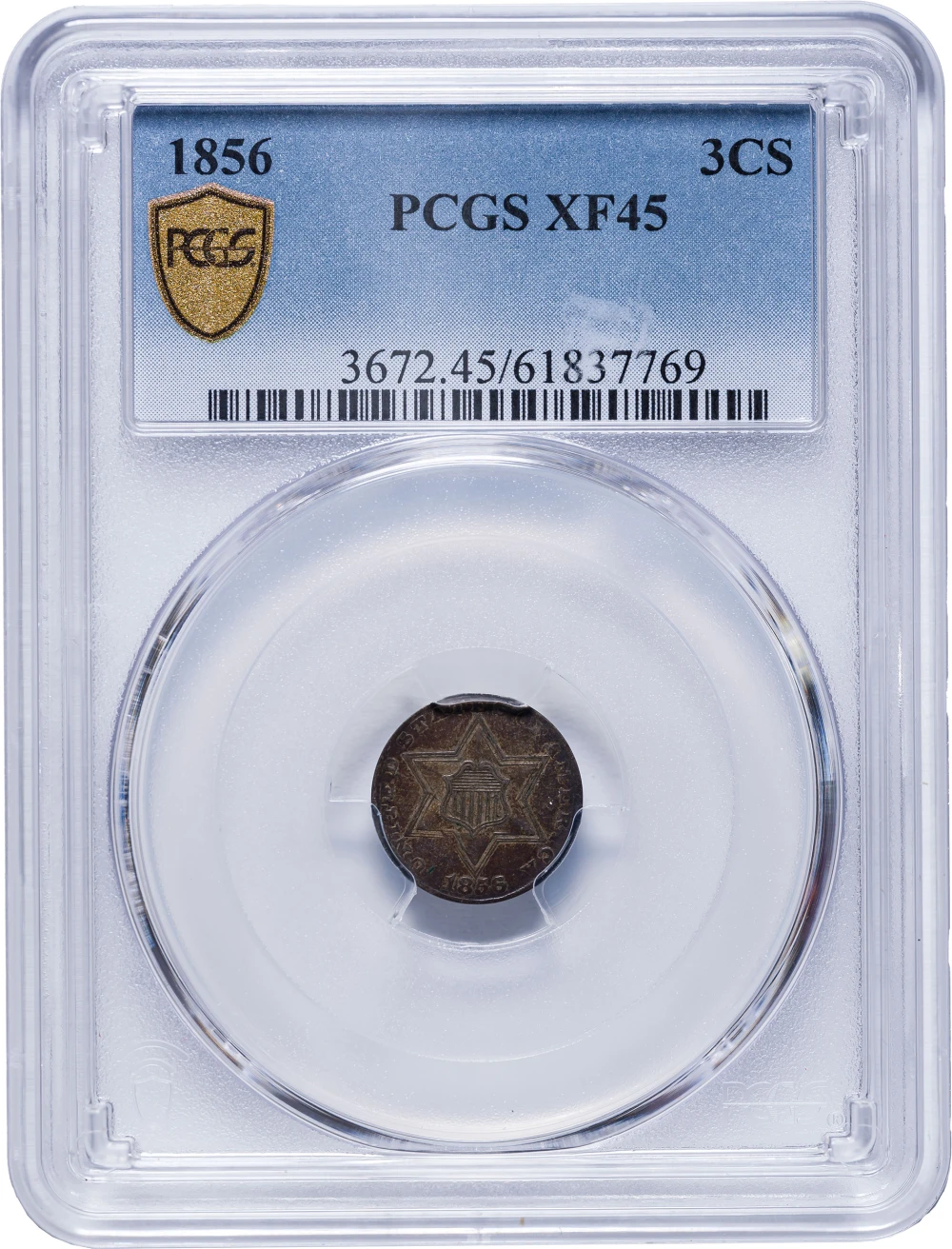 PCGS EF-45 1856 Silver Three-Cents