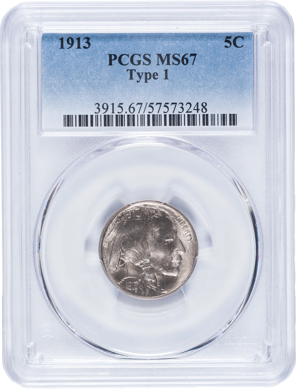 PCGS MS-67 1913 Type I Buffalo Nickel