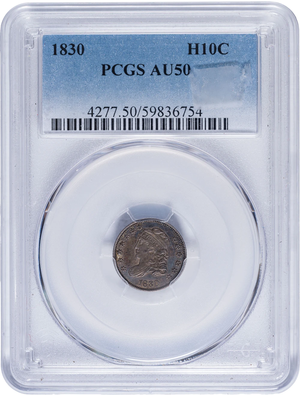 PCGS AU-50 1830 Capped Bust Half Dime