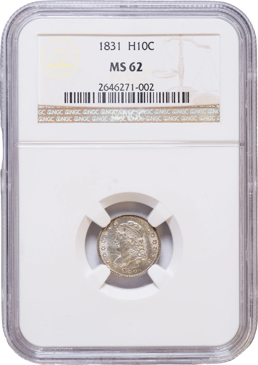 NGC MS-62 1831 Bust Half Dime