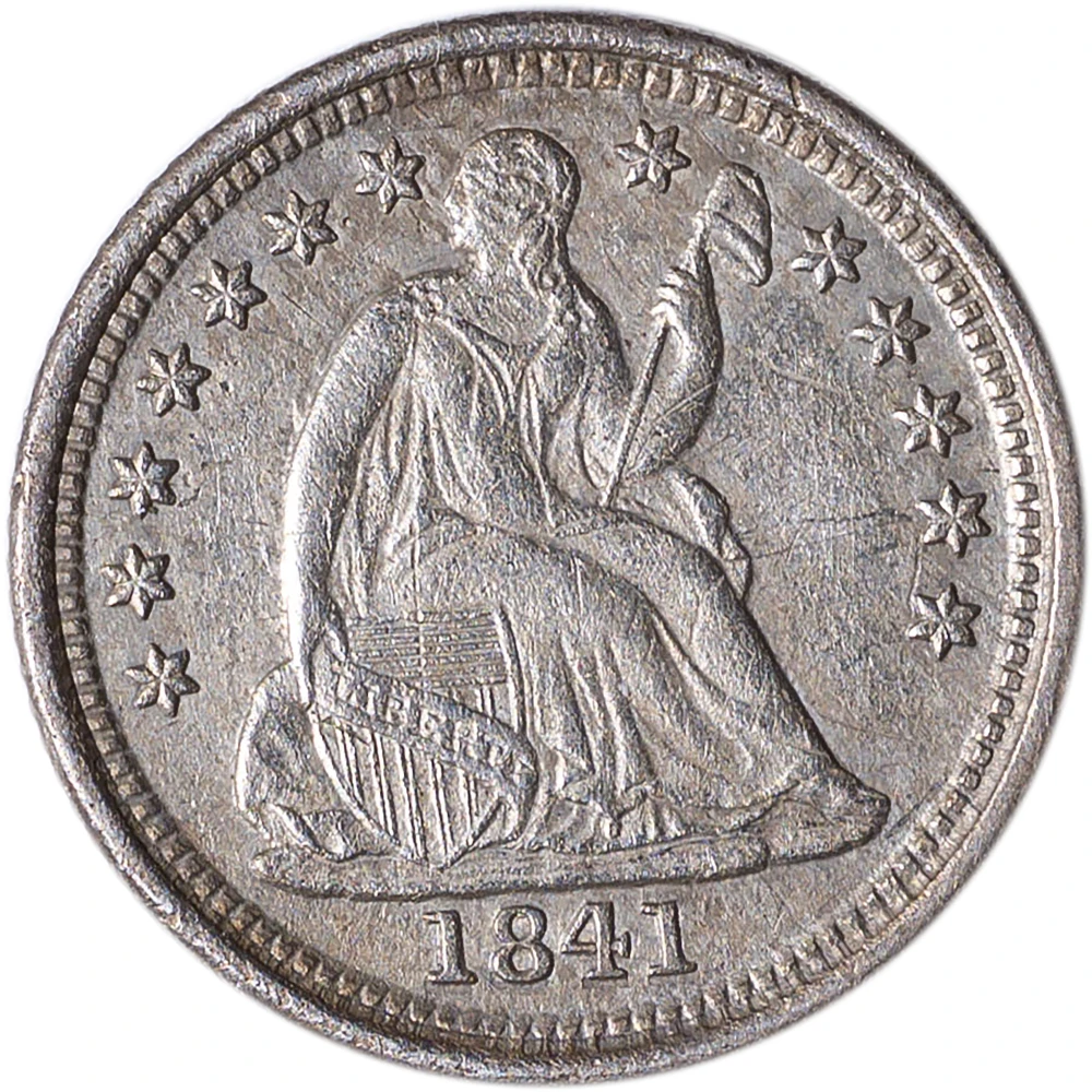 AU-50 Details 1841-O Half Dime