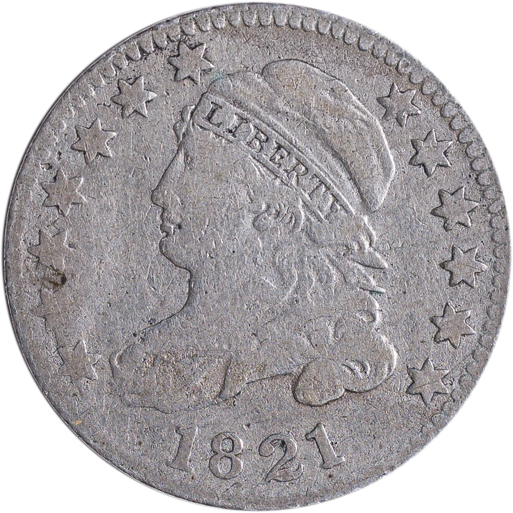 VG 1821 Large Date Capped Bust Dime