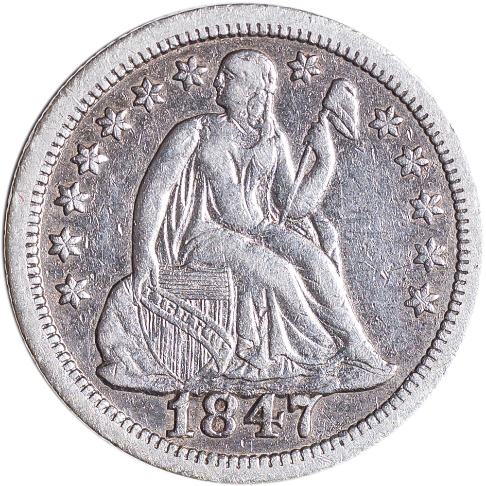 VF-35 1847 Seated Dime