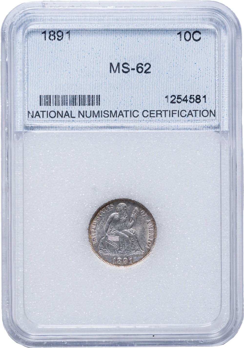 NNC MS-62 1891 Dime