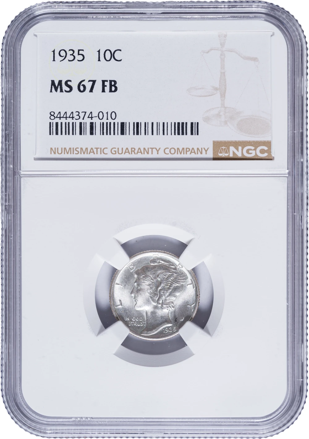 NGC MS-67 FB 1935 Mercury Dime
