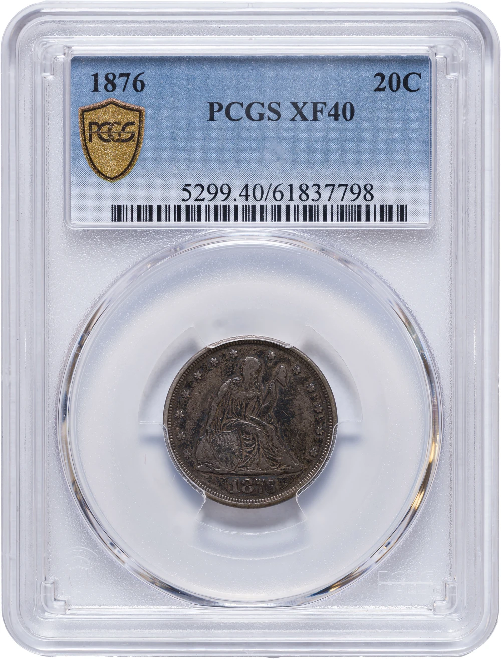 PCGS EF-40 1876 Twenty-Cents