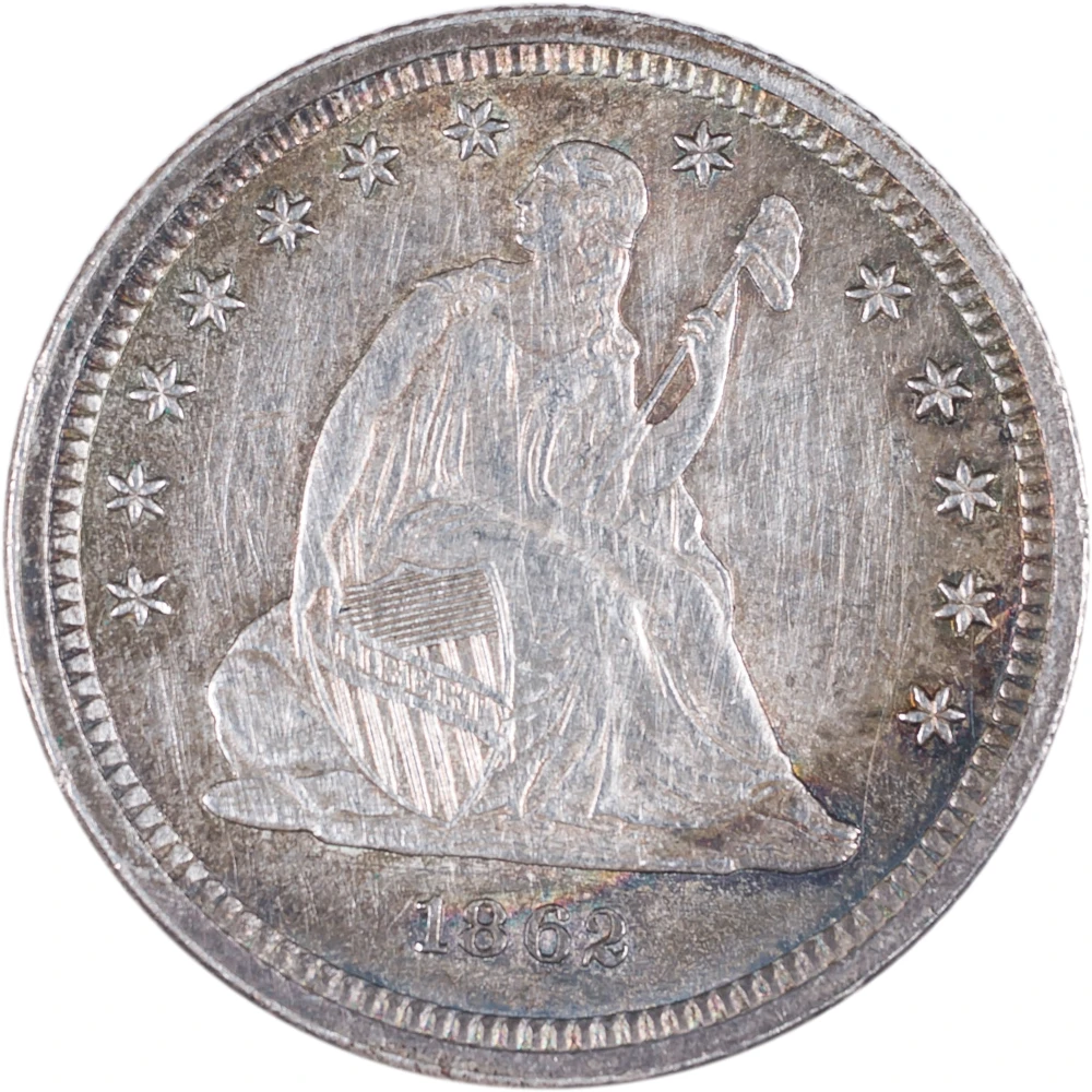 Unc Details 1862 Liberty Seated Quarter