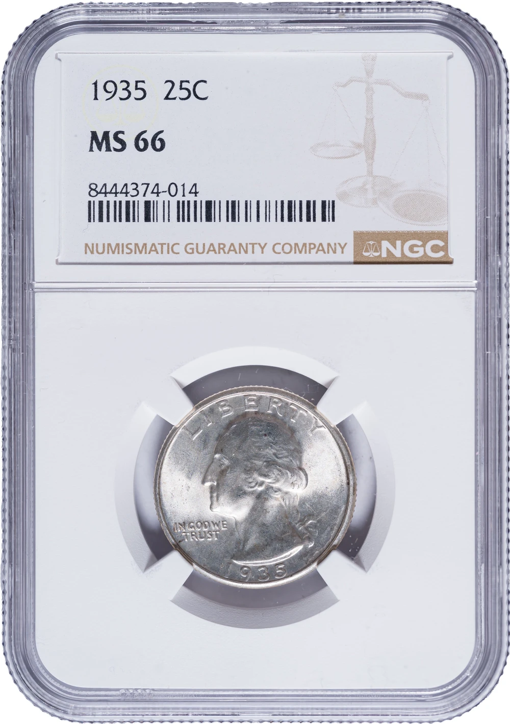 NGC MS-66 1935 Washington Quarter