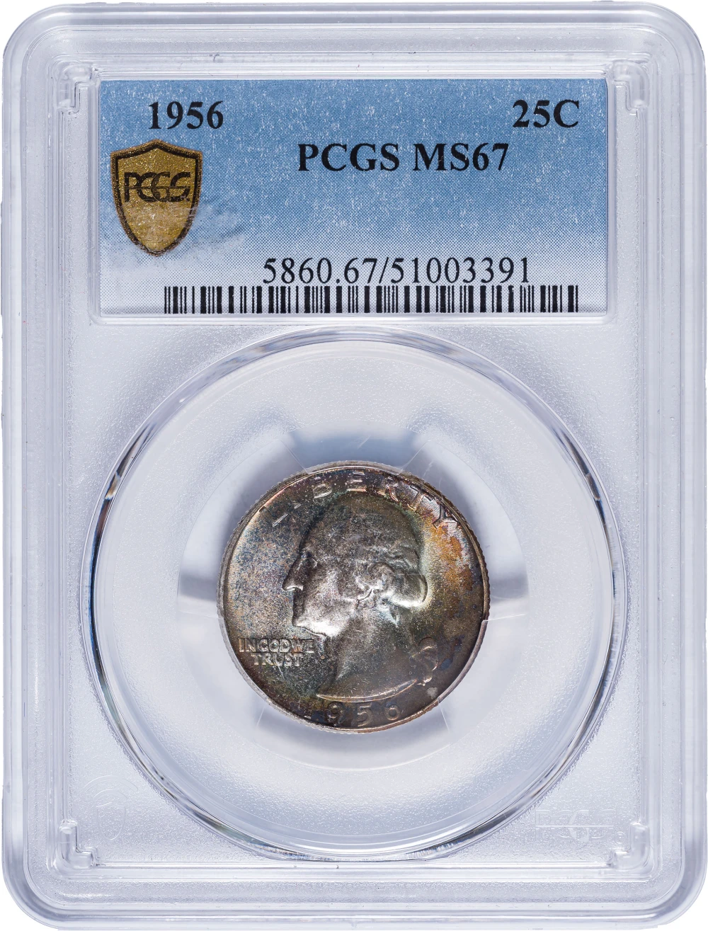 PCGS MS-67 Toned 1956 Quarter