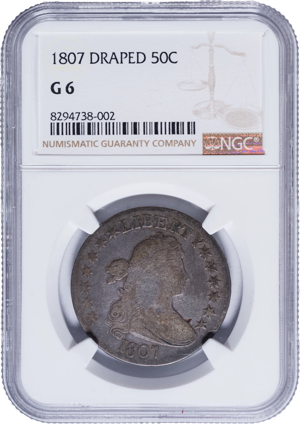 NGC Good-6 1807 Draped Bust Half Dollar