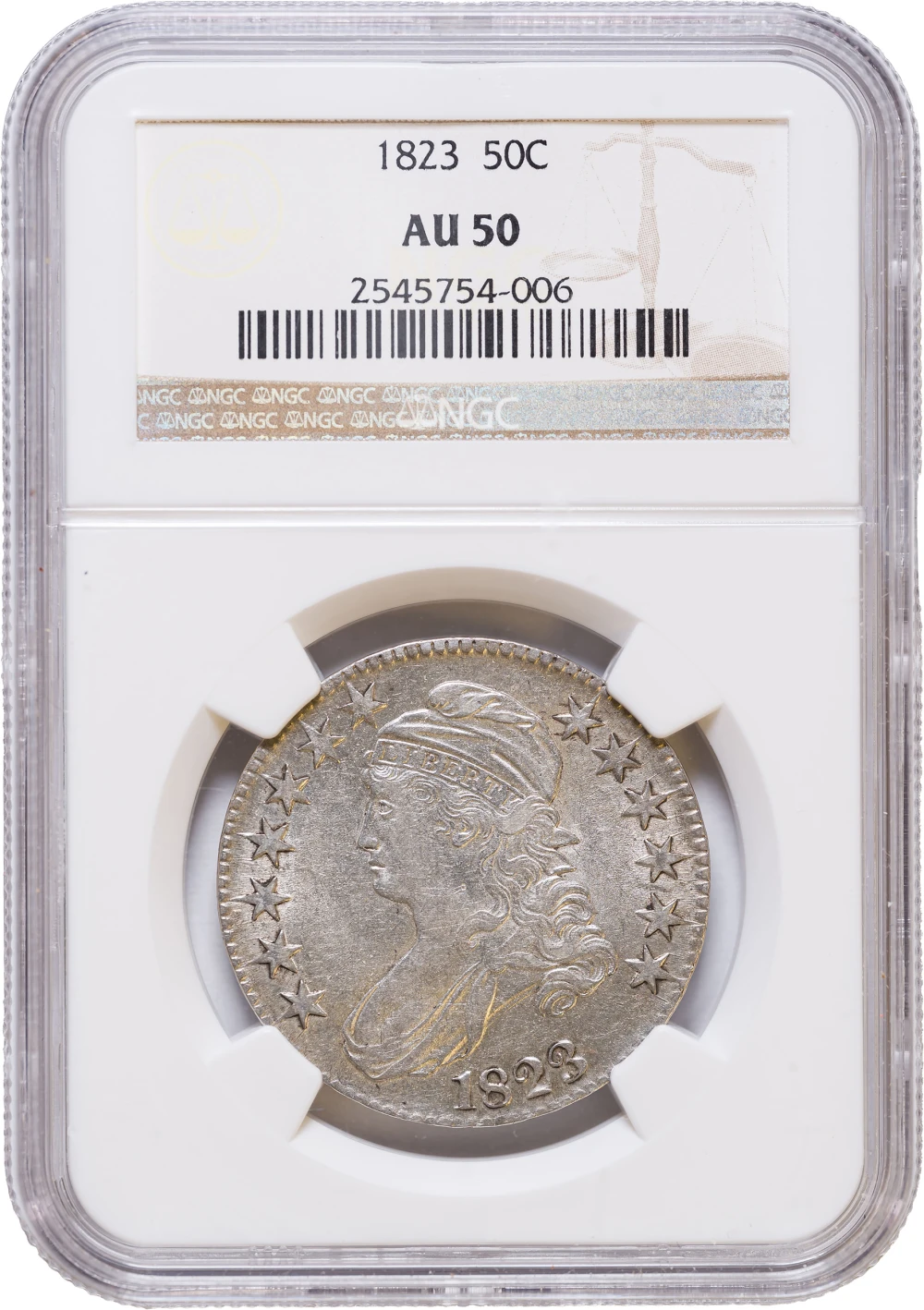 NGC AU-50 1823 Bust Half Dollar