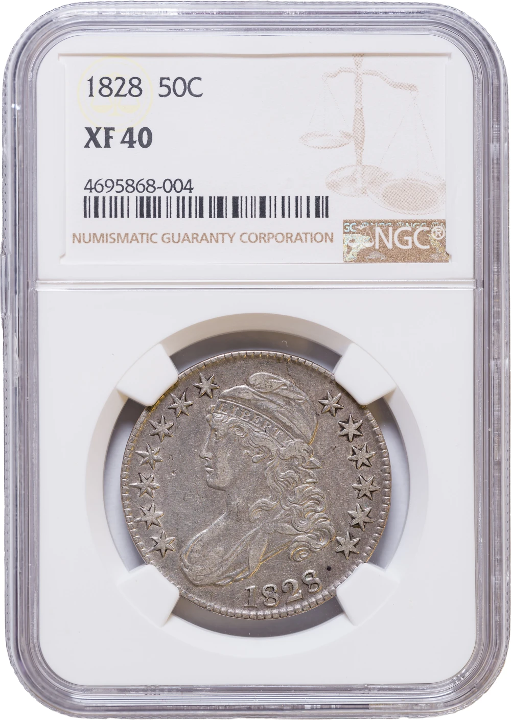 NGC EF-40 1828 Bust Half Dollar