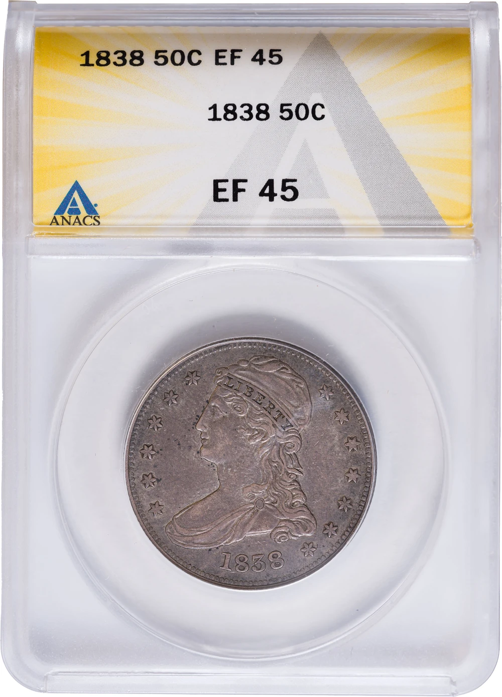 ANACS EF-45 1838 Bust Half Dollar