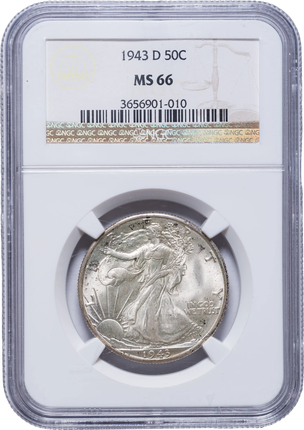 NGC MS-66 1943-D Half Dollar