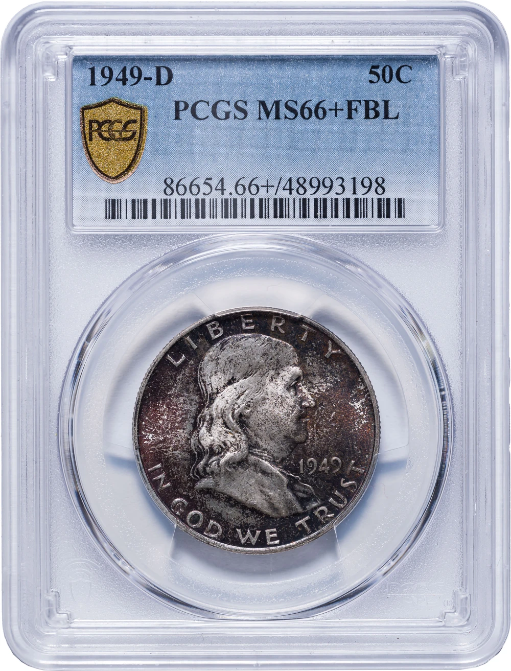 PCGS MS-66+ FBL 1949-D Franklin Half Dollar