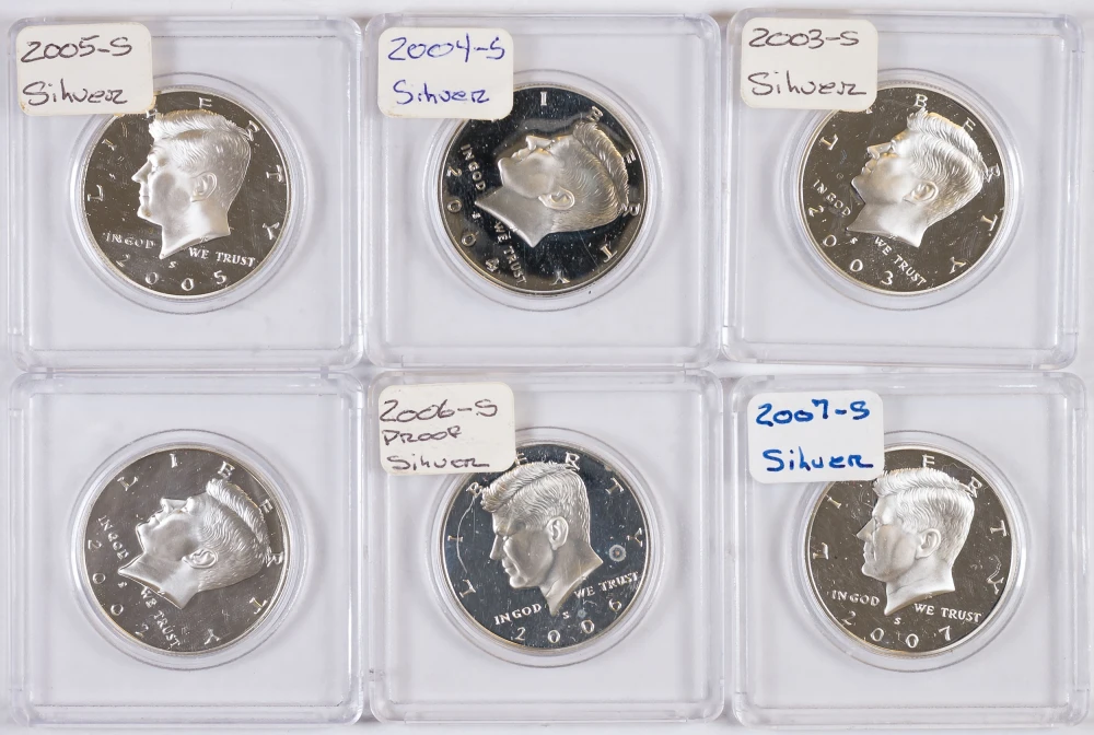 2002-2007 Silver Proof Kennedy Half Dollar Lot