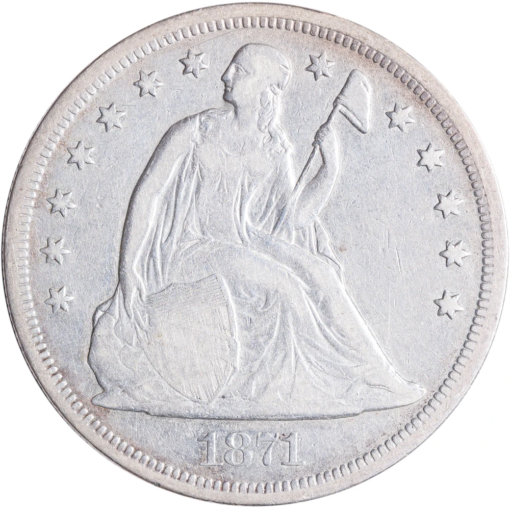 VF-20 1871 Liberty Seated Dollar