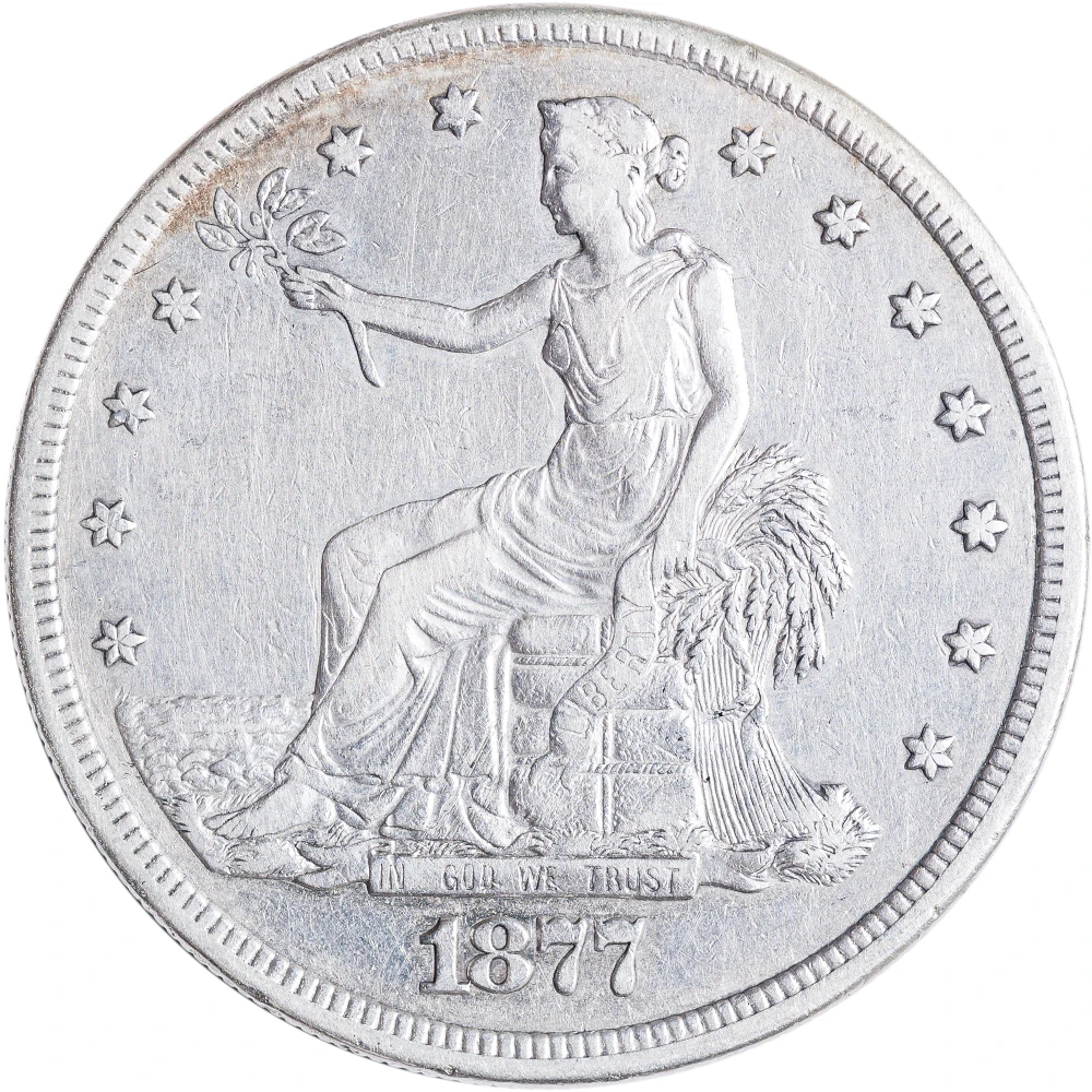 VF+ 1877-S Trade Dollar