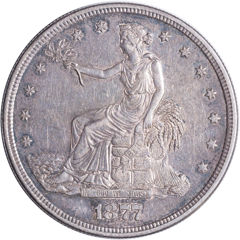 AU-55 1877-S Trade Dollar