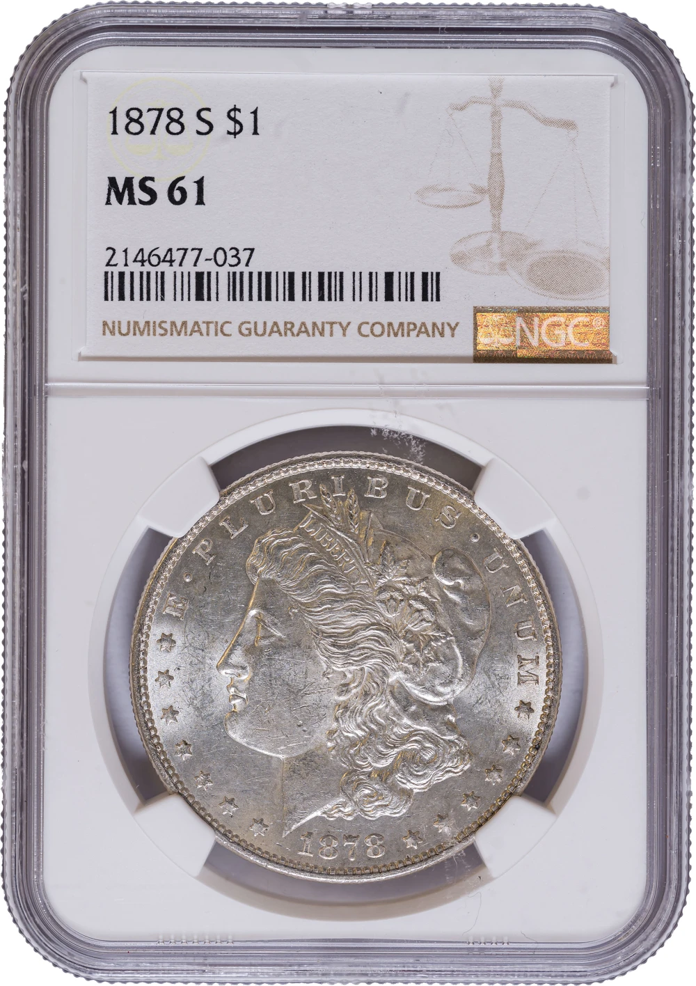 NGC MS-61 1878-S Morgan Dollar