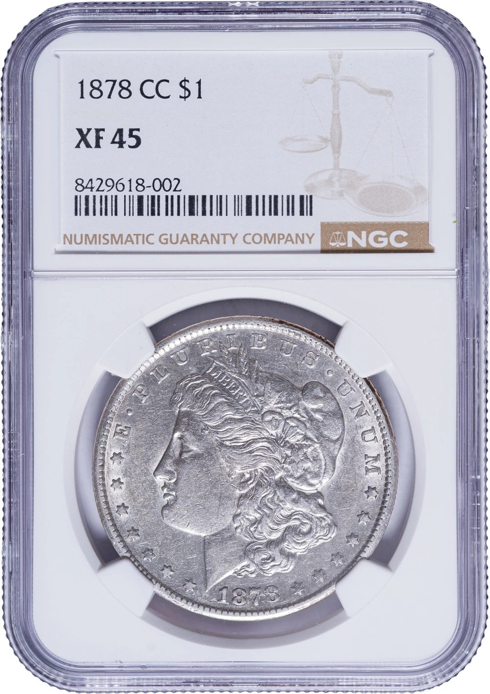 NGC EF-45 1878-CC Morgan Dollar