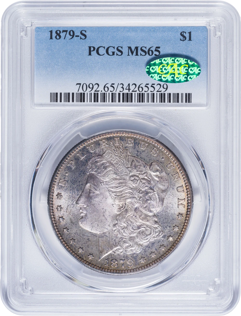 PCGS MS-65 CAC 1879-S Morgan Dollar
