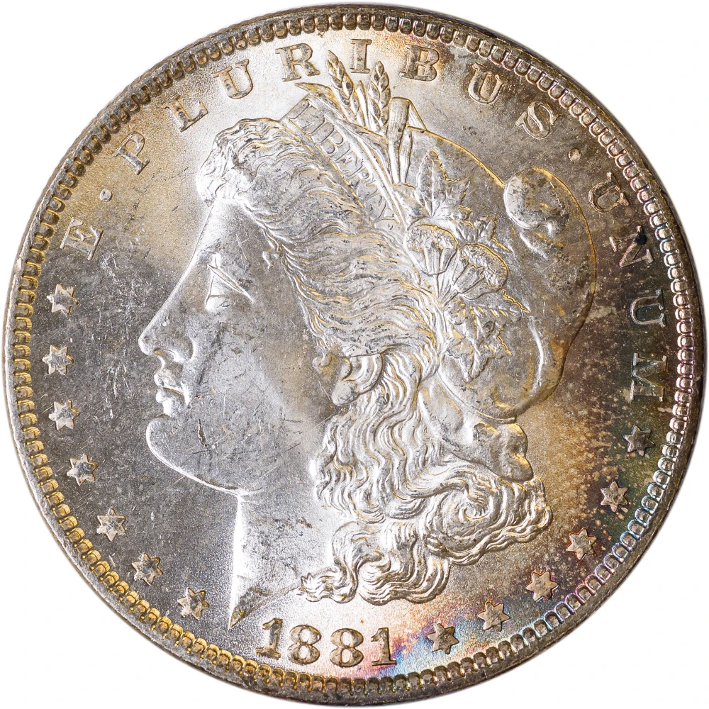 MS-63+ Toned 1881 Morgan Dollar