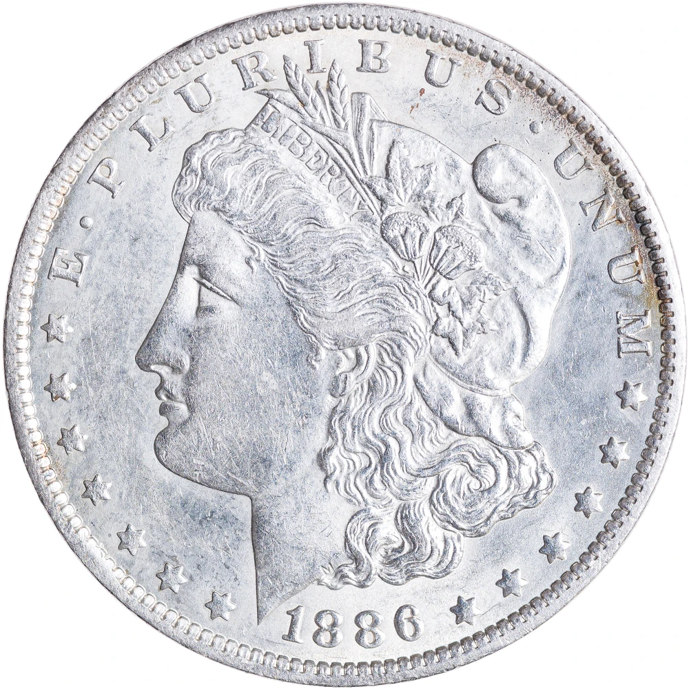 MS-60 Details 1886-O Morgan Dollar