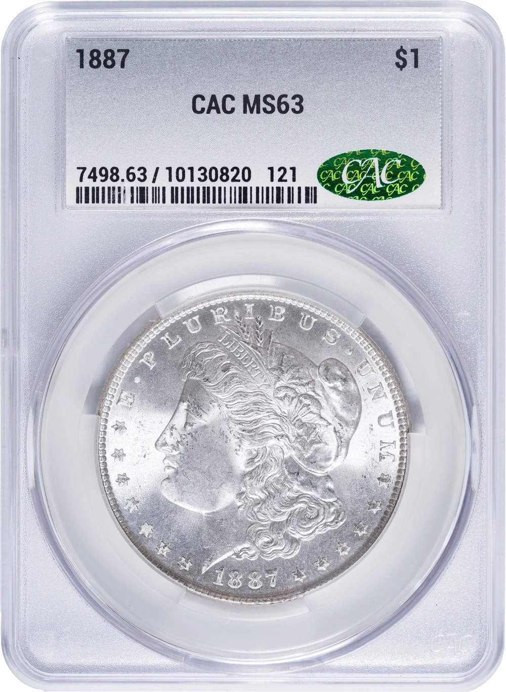 CACG MS-63 1887 Morgan Dollar