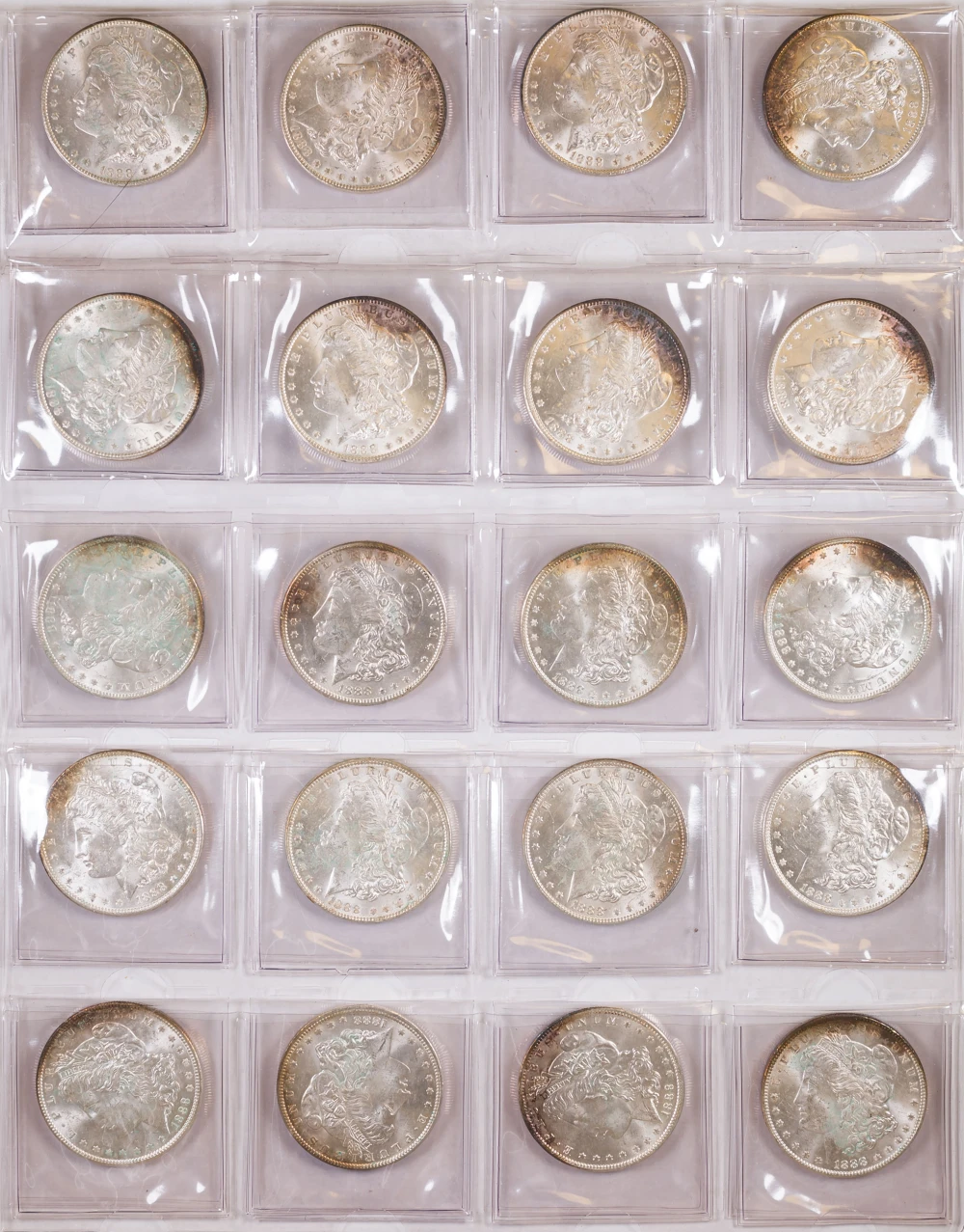 Roll Quantity Of Mint State 1888 Morgan Dollars