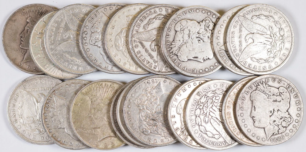 Ave. Circ. Morgan & Peace Dollar Roll