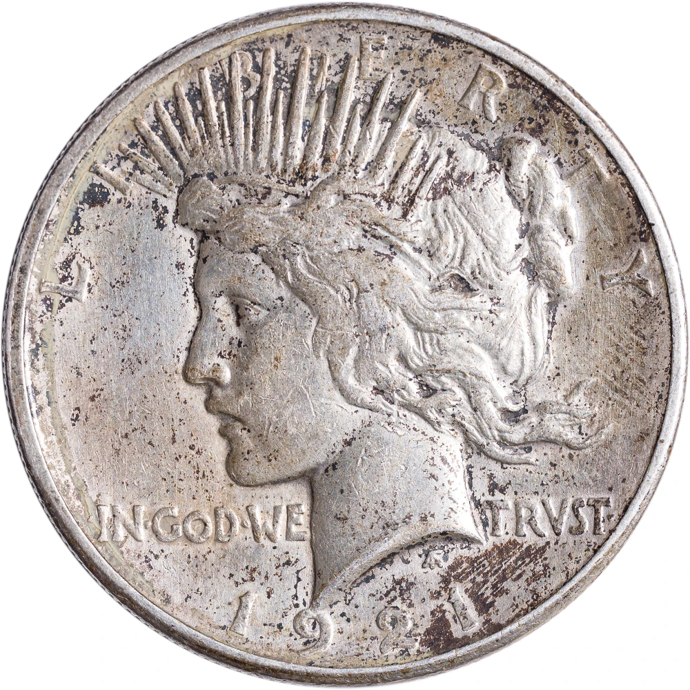 AU Details 1921 Peace Dollar
