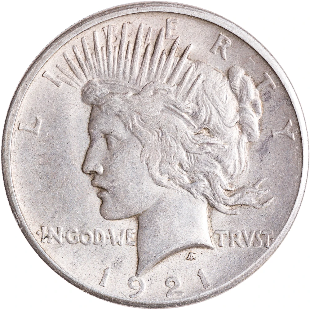 AU-58 1921 Peace Dollar