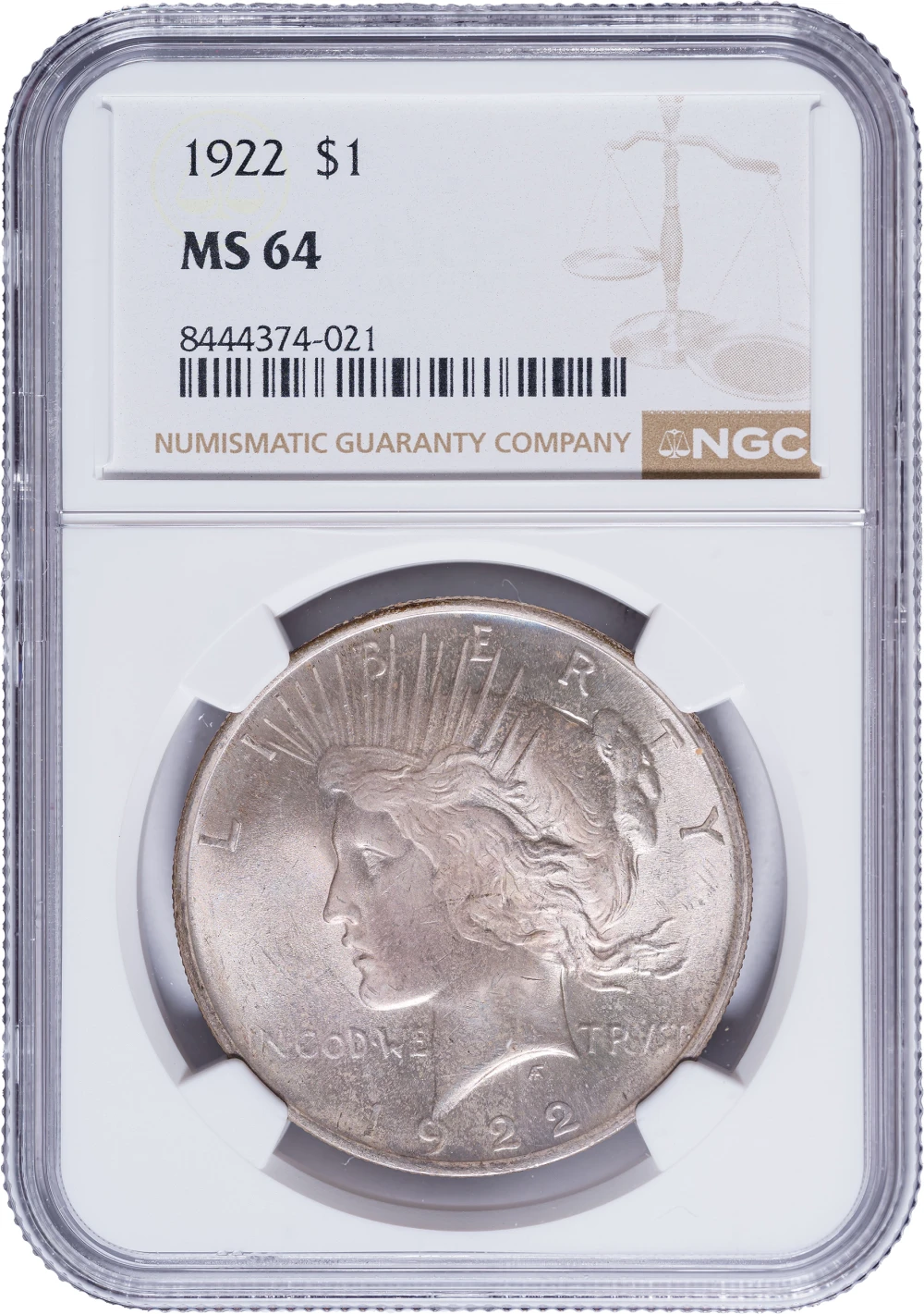 NGC MS-64 1922 Peace Dollar