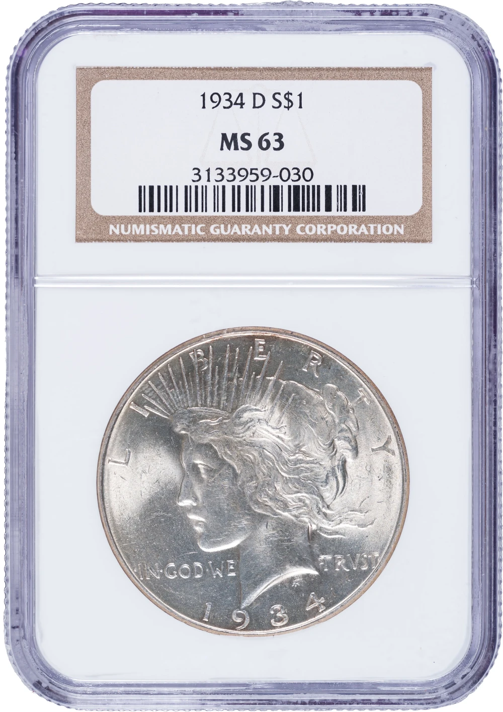 NGC MS-63 1934-D Peace Dollar